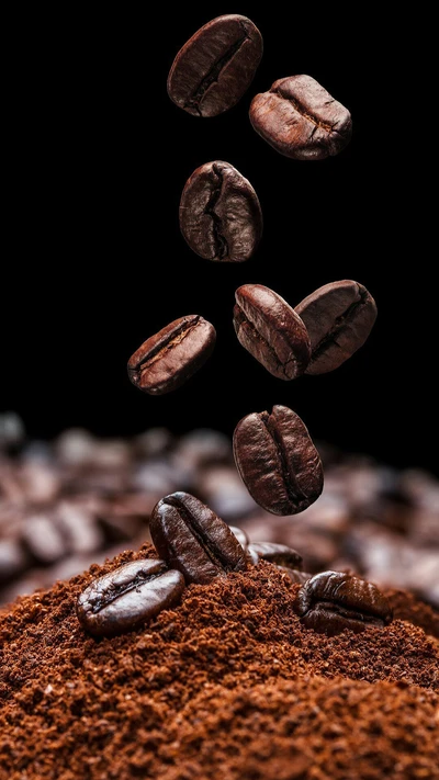 frijoles, café, caída