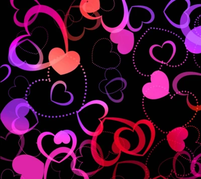 abstract, colorful, hearts