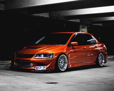 lancer, mitsubishi, músculo, nuevo, naranja