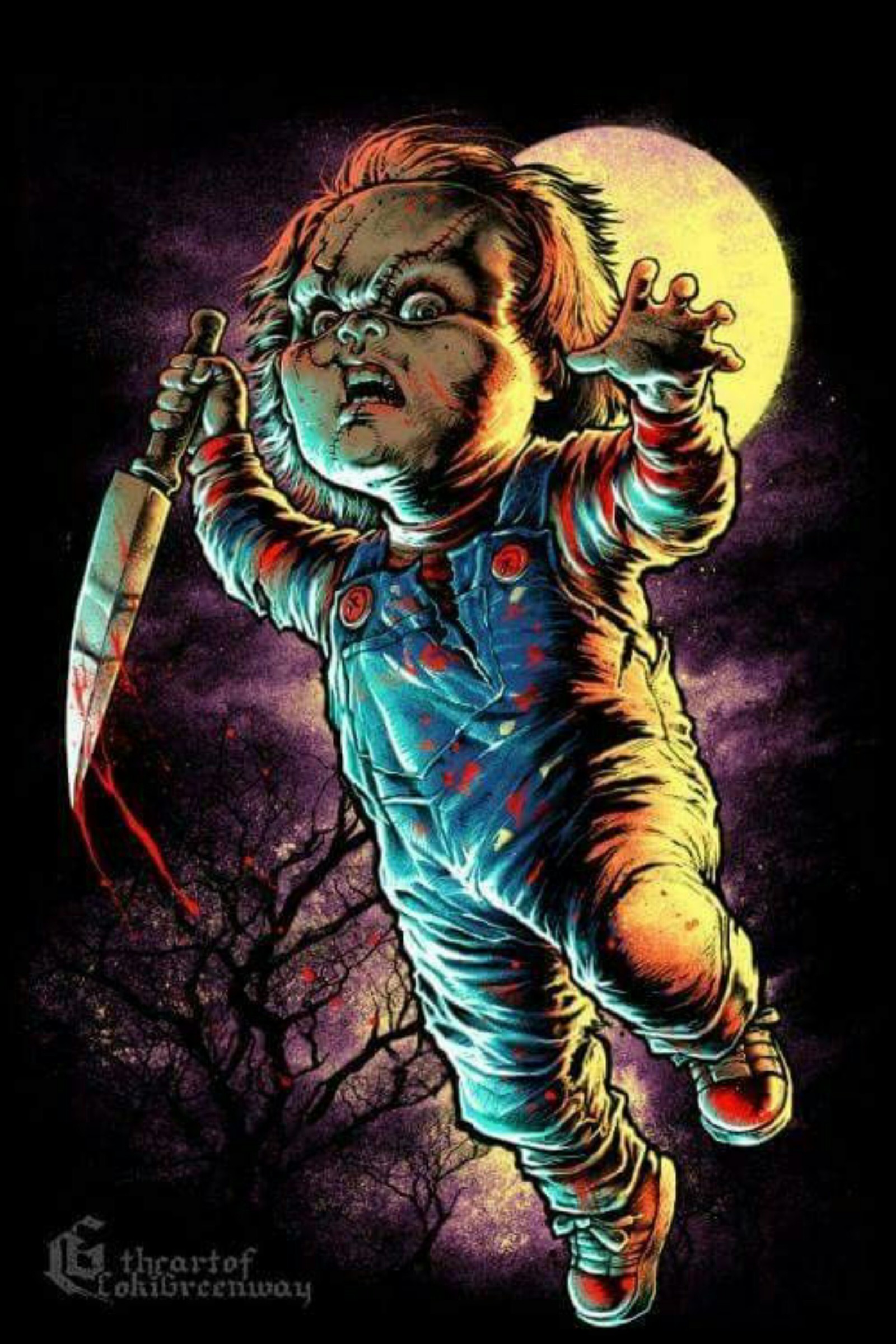 Téléchargez le fond d'écran art, chucky, halloween