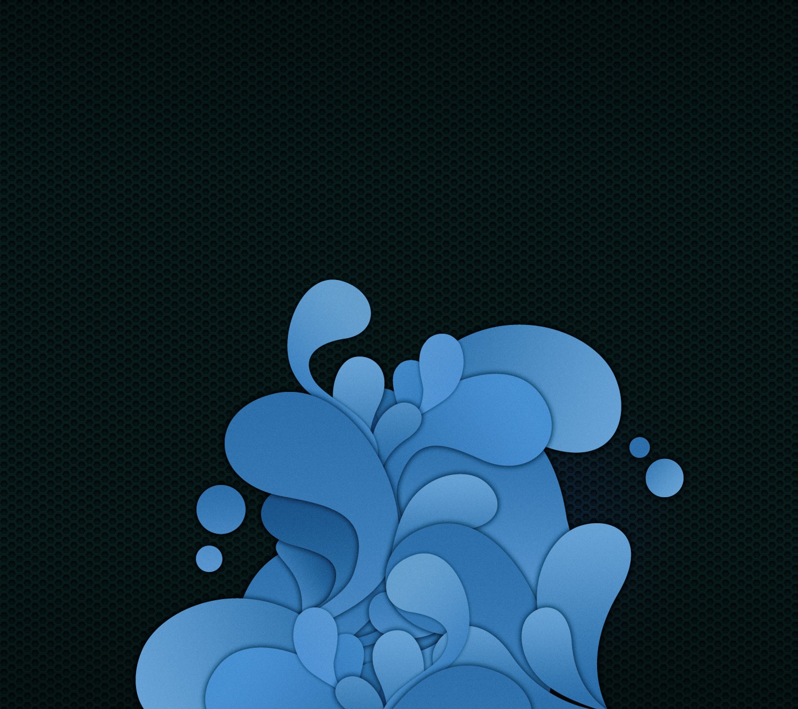 Un diseño abstracto azul con un fondo negro (android, azul, samsung)