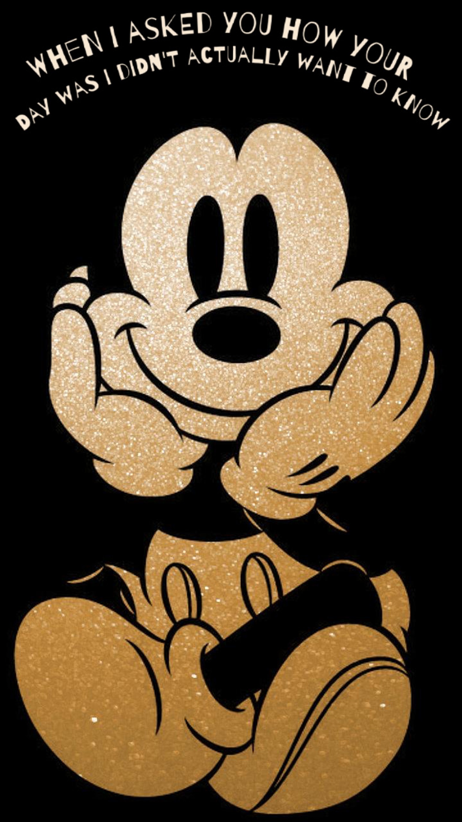 Mickey mouse con una cita que dice: 'cuando preguntaron, sabes que tu dm no era realmente' (divertido, ratón)