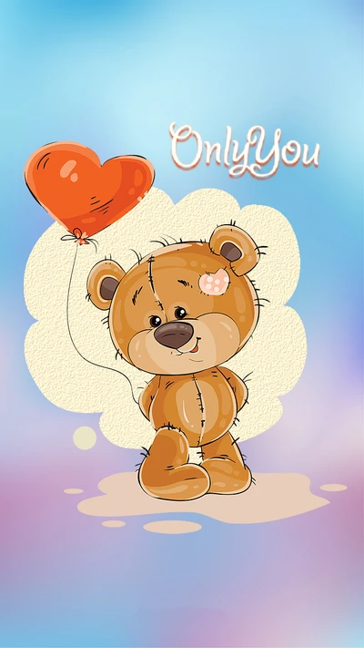 animals, anime, art, balloons, bear