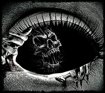 evil, eye, skull