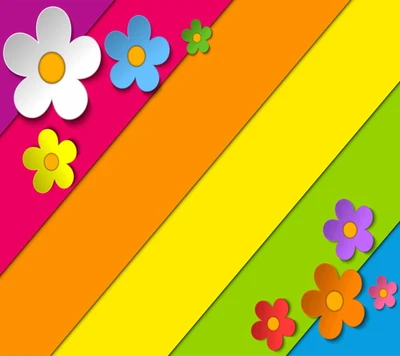 bunt, blumen, regenbogen, streifen