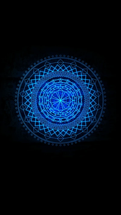 noir, bleu, cercle, mandala, s8