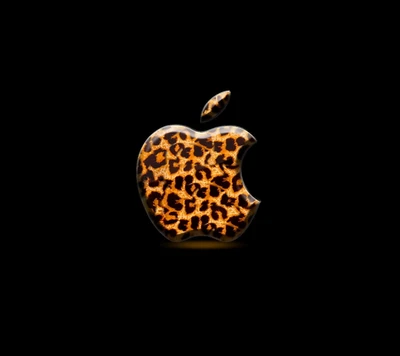 Apple Logo with Leopard Print Design