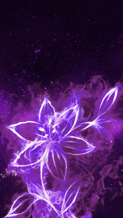 Vibrant Violet Flower with Ethereal Glow