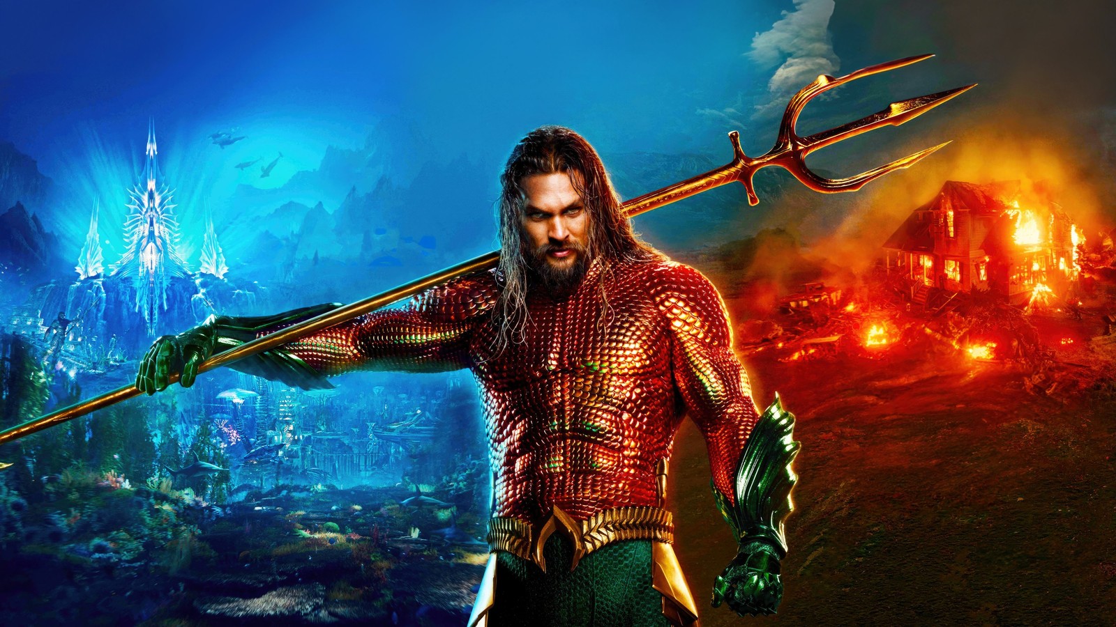 Скачать обои артур керри, arthur curry, аквамен и затерянное королевство, aquaman and the lost kingdom, джейсон момоа