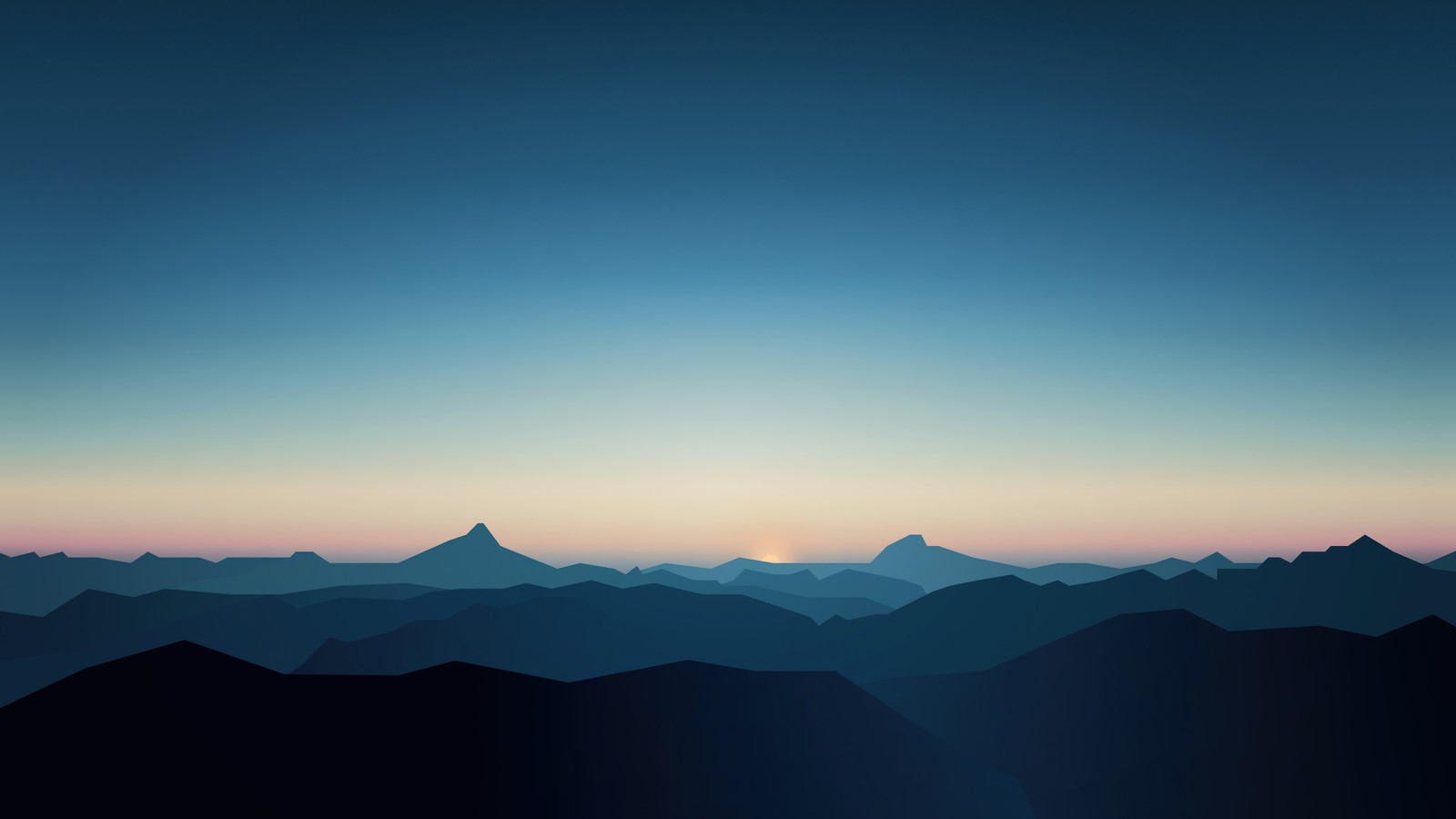 Une vue des montagnes au coucher du soleil de loin (montagne, paysage, lever de soleil)