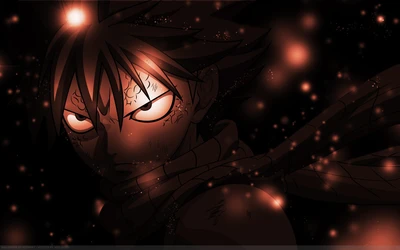 natsu dragneel, fairy tail, anime, personaje ficticio, noche