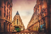 Charming Parisian Streetscape Featuring Historic Architecture and a Gothic Cathedral