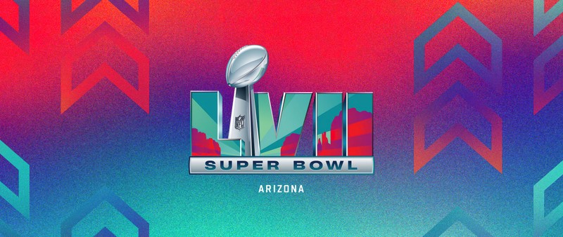 Логотип суперкубка на цветном фоне (суперкубок, super bowl, 2023, широкоформатный, nfl)