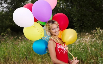 ballon, fournitures de fête, rose, amusement, jouer