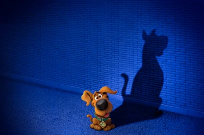 Scooby-Doo's Playful Shadow in a Vibrant Animated Scene