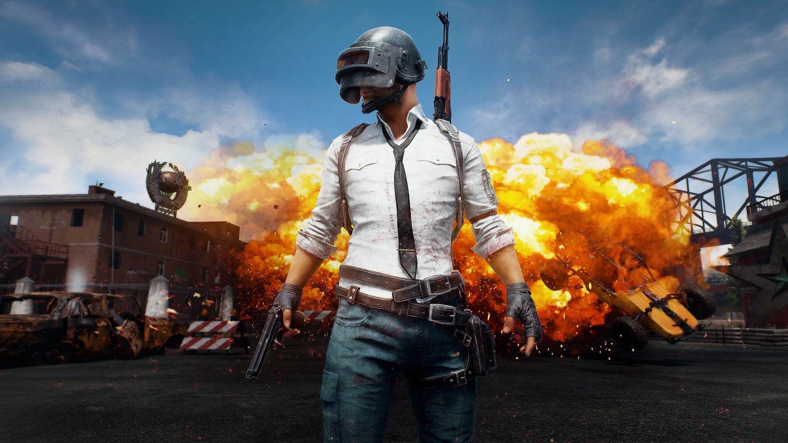 Скачать обои playerunknowns battlegrounds, видеоигра, взрыв