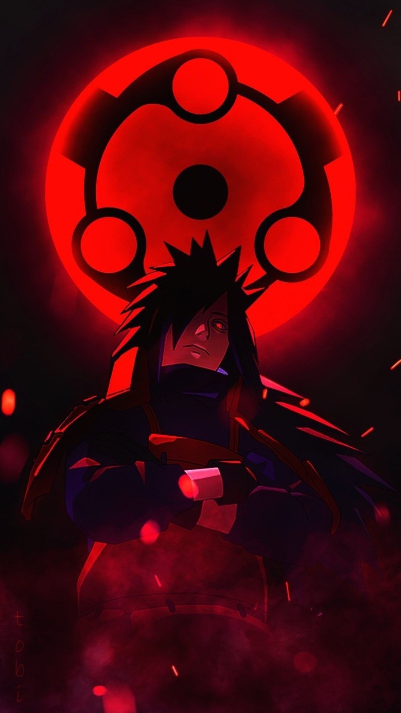 Аниме персонаж с красным светом на фоне (мадара учиха, madara uchiha, itachi uchiha, наруто ураганные хроники, naruto shippuden)