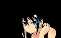 anime, black rock shooter, zeichentrick, schwarz, mädchen