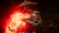 Raiden Channeling Lightning in Mortal Kombat 11