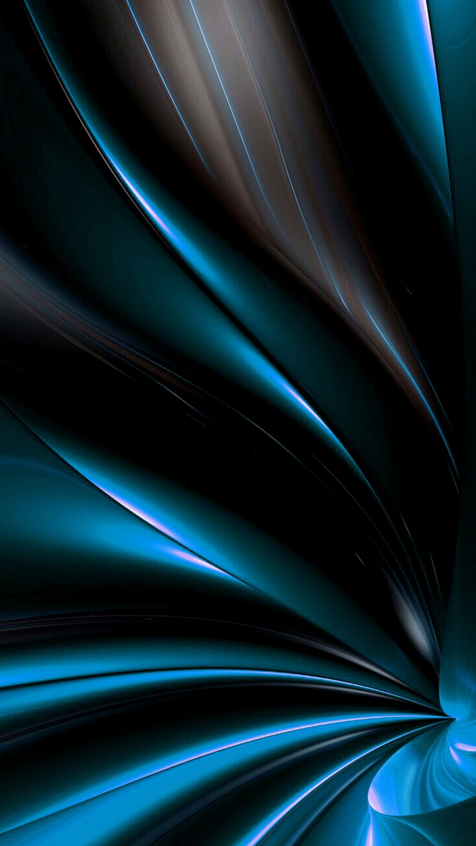 Abstract blue and black background with a curved design (blue, aqua, turquoise, green, teal)