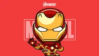 Chibi Homem de Ferro: Vingadores Arte de Desenho Animado da Marvel em 4K