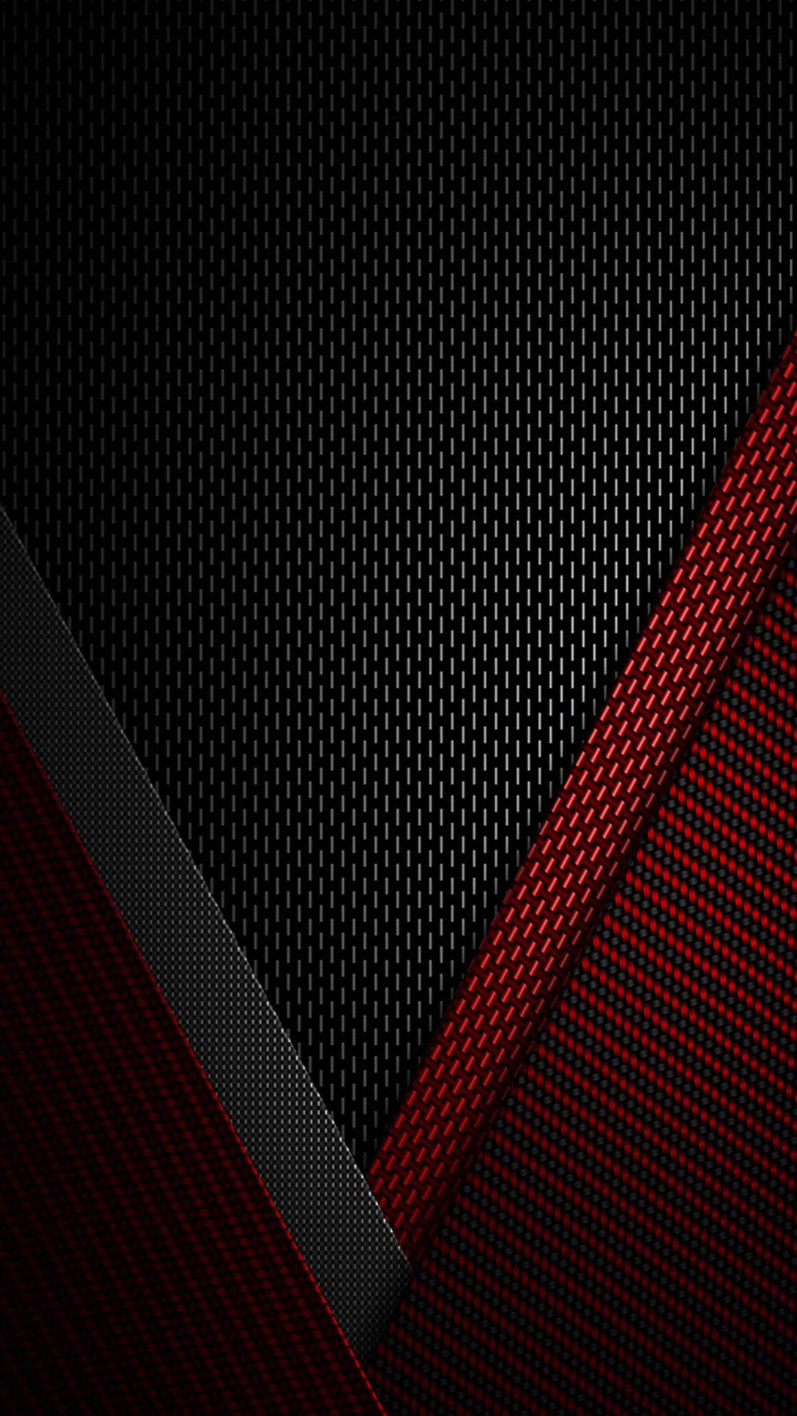 Un primer plano de un fondo rojo y negro con una franja negra y roja (abstracto, negro, carbono, fibra, gris)