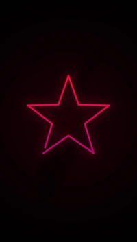 Neon Pink Pentagram in Dark Background