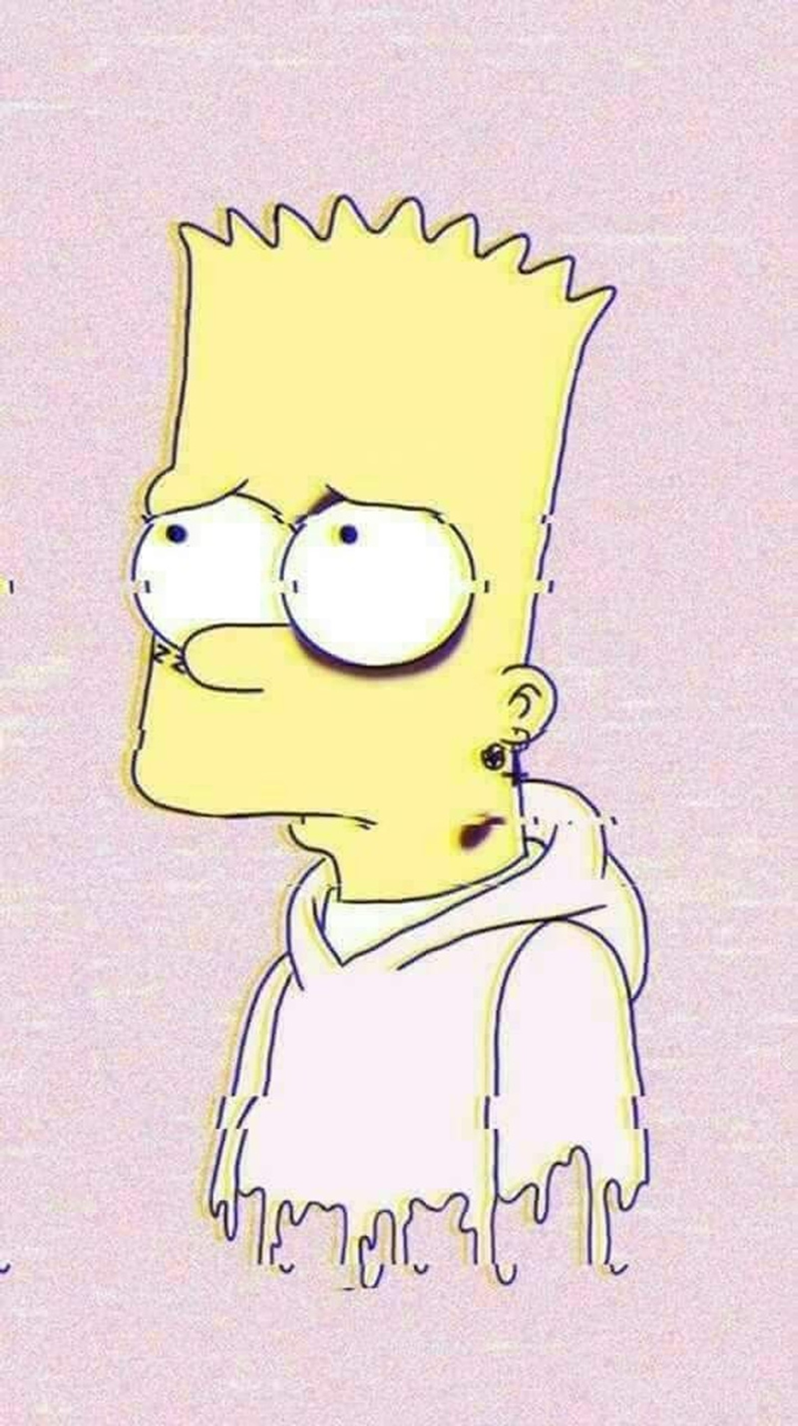 Caricatura de un hombre con barba y una camisa blanca (solo, bart triste, bart sad, amigo, fallo)