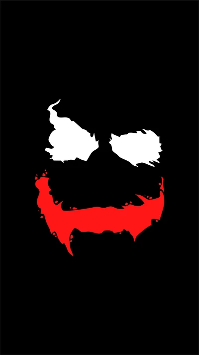 Silhouette de visage de Joker rouge et blanc