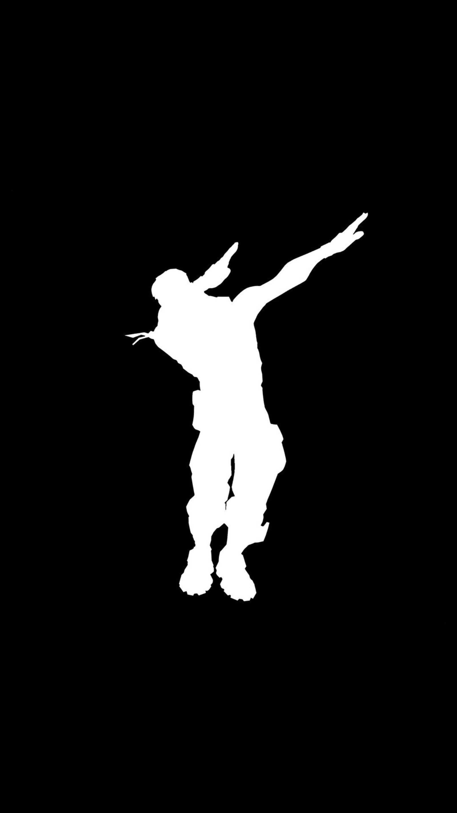 Arafed silhouette of a man on a skateboard in the air (cool, dab, fortnite, supreme)