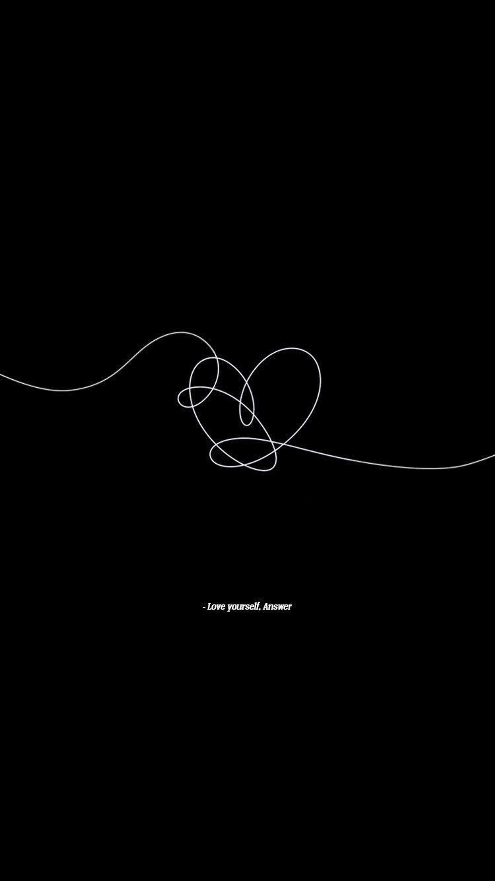 A black and white photo of a plane flying through the air (black, bts, heart, kpop, love yourself)