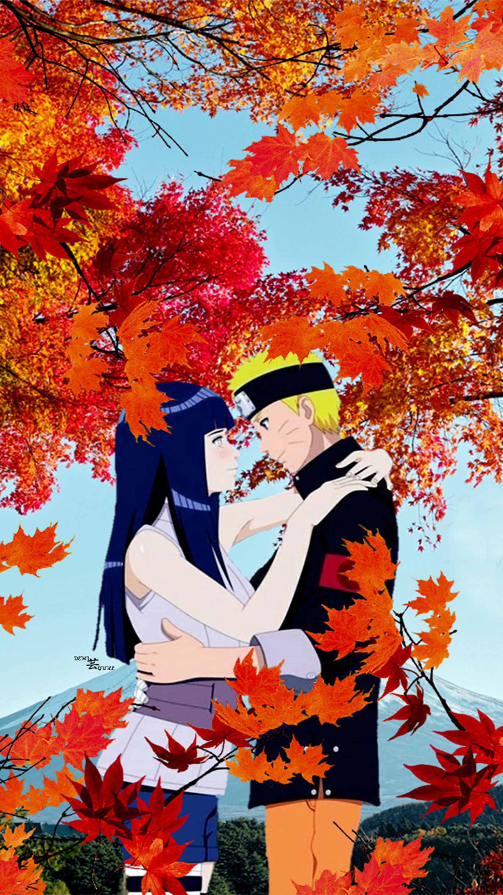 Descargar fondo de pantalla boruto, flores, fuji, hinata, matrimonio