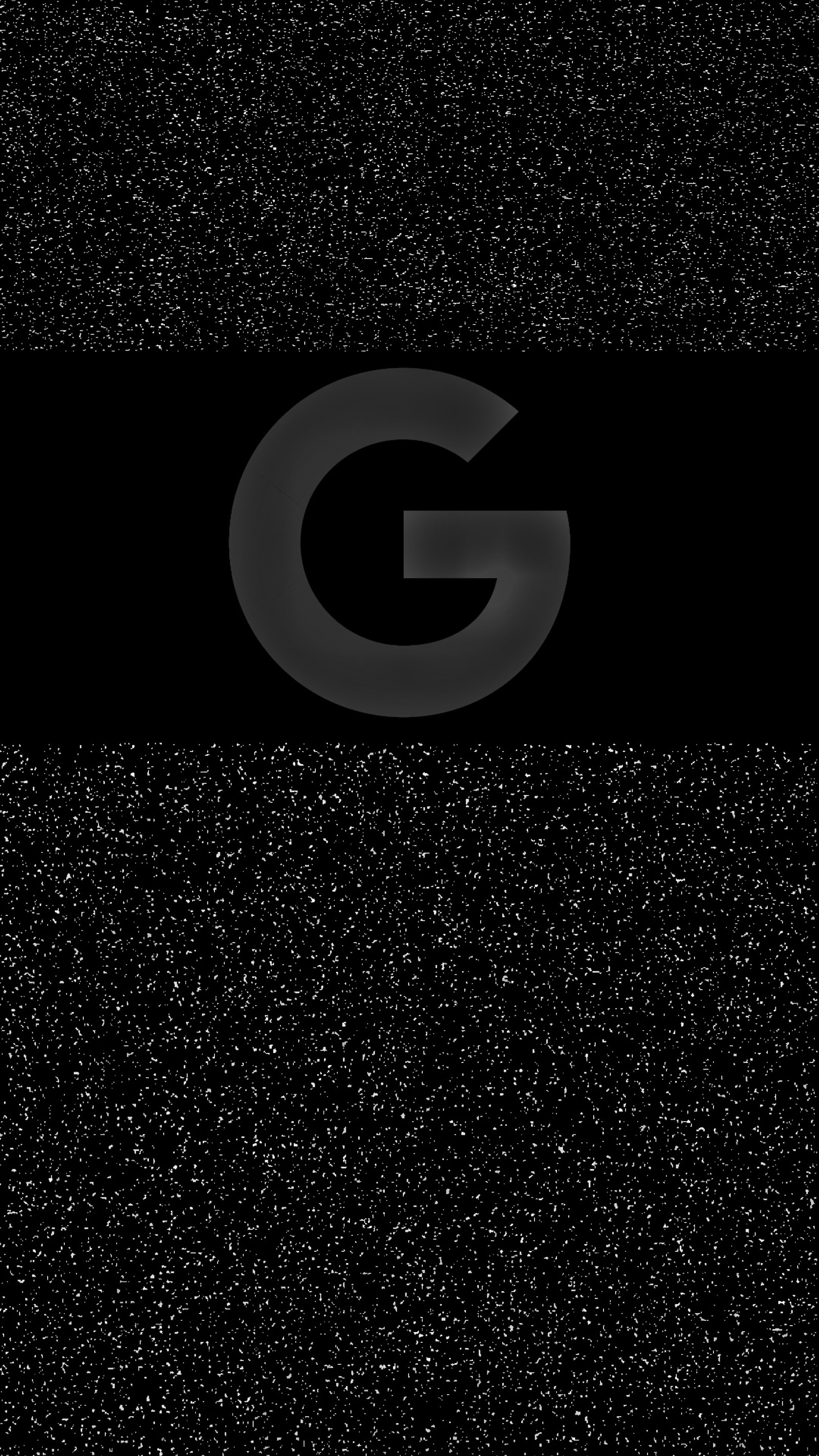 A close up of a black and white background with a green g (android, black, dark, google, pixel)