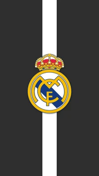 Logotipo do Real Madrid em fundo preto e branco (2017)