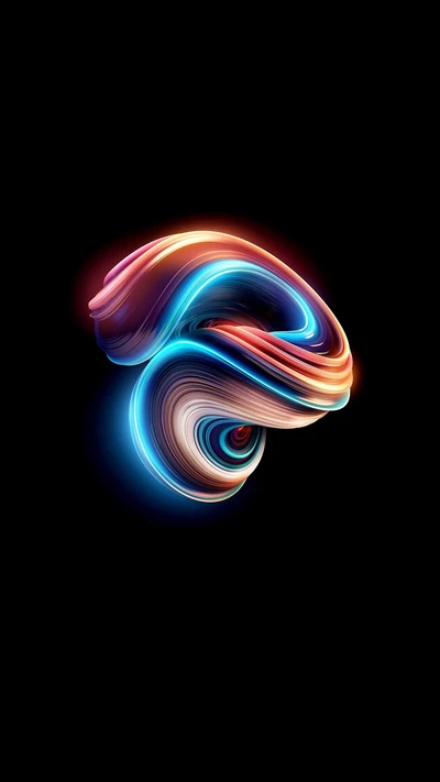 Colorful 3D Spiral Abstract Design on Dark Background