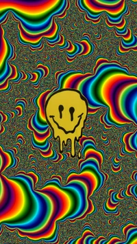 aesthetic, rainbow, smiley, trippy, weird