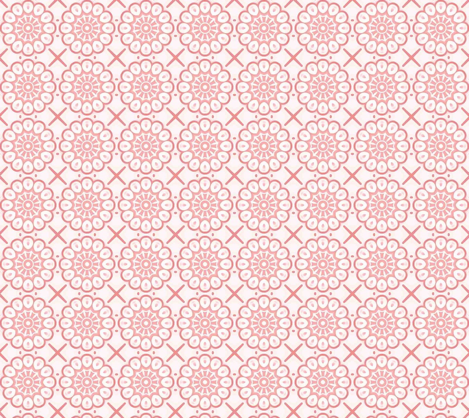 A pink and white geometric pattern with a flower design (design, pattern)