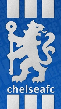 Logo de Chelsea FC sur un fond bleu vif