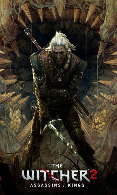 Geralt von Riva bereitete sich auf den Kampf gegen einen monströsen Feind in The Witcher 2 vor