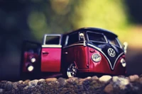 Modelo vintage do Volkswagen Tipo 2 em detalhes impressionantes