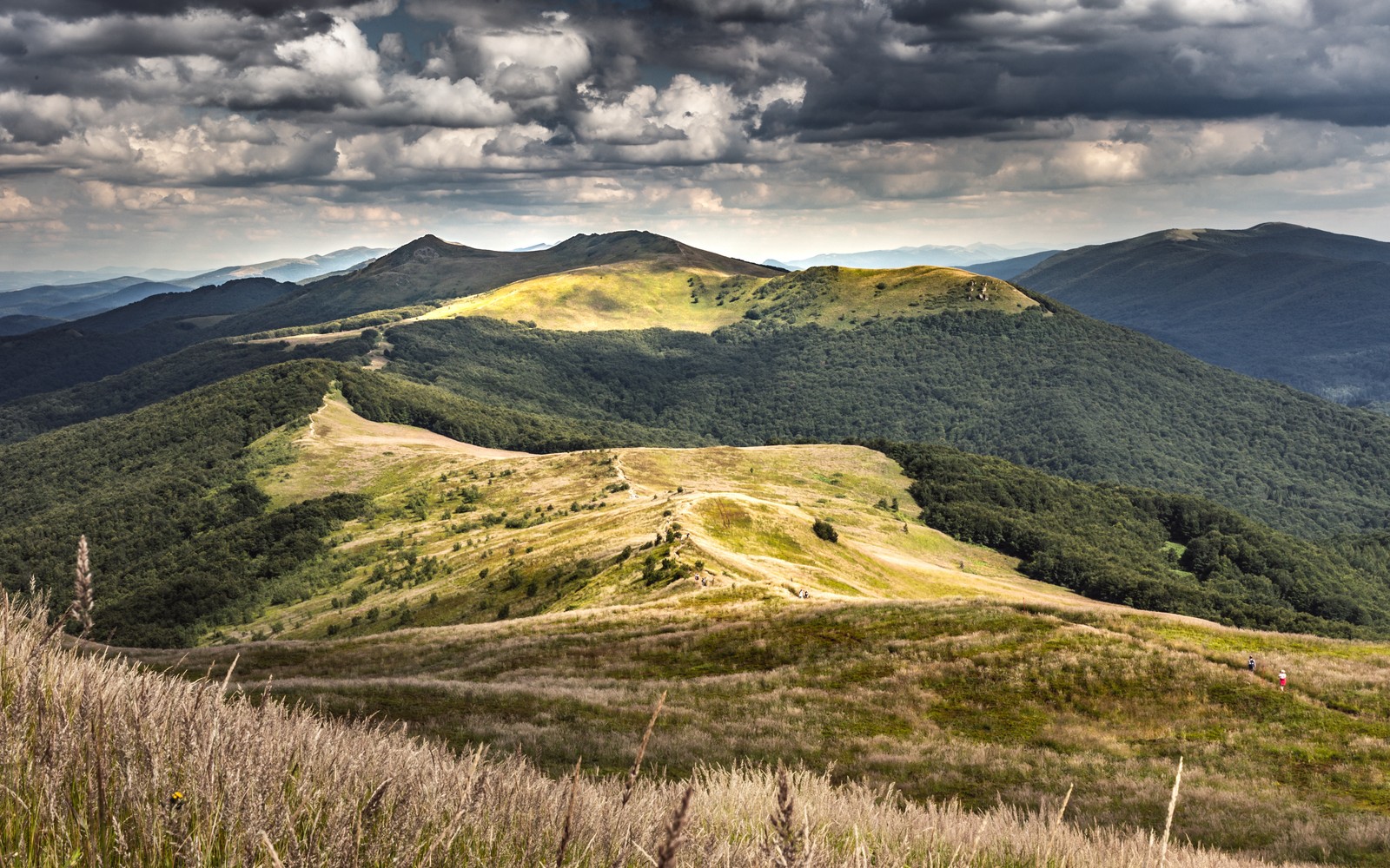 Aussicht auf einen grünen berg mit einigen hügeln in der ferne (reise, wolke, berg, pflanze, natürliche landschaft)