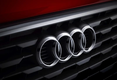 Audi Grille Detail with Iconic Four Rings Emblem