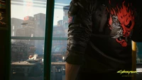 Cyberpunk 2077 Edição Ultimate: Jaqueta Samurai em uma Paisagem Urbana Futurista