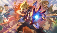 Ezreal in Action: Epic League of Legends Battle Scene