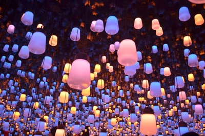 lighting, lantern, light, purple, crowd