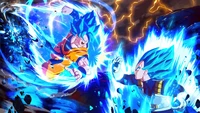 Goku and Vegeta in Super Saiyan Blue Clash - Dragon Ball Sparking Zero