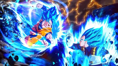 Goku y Vegeta en Super Saiyan Azul Choque - Dragon Ball Sparking Zero