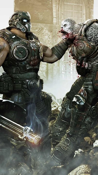 Intensiver Kampf in Gears of War: Ein packender Kampf zwischen Kriegern