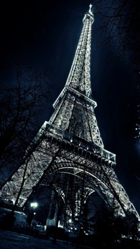 torre eiffel, frança, noite, paris, torre