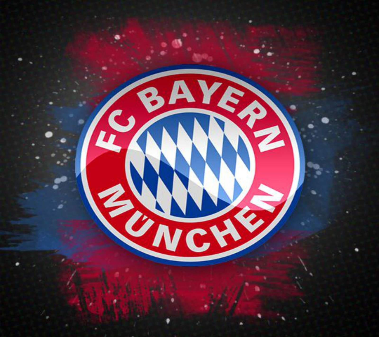 Un logo de football avec un fond rouge et bleu (bayern, bundesliga, allemagne, logo, uefa)